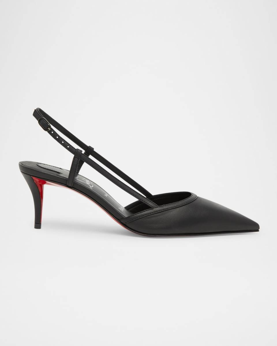 Miss Z Leather Slingback Red Sole Pumps